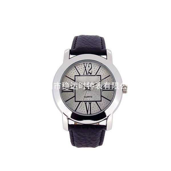 閃粉表面合金殼皮帶手表