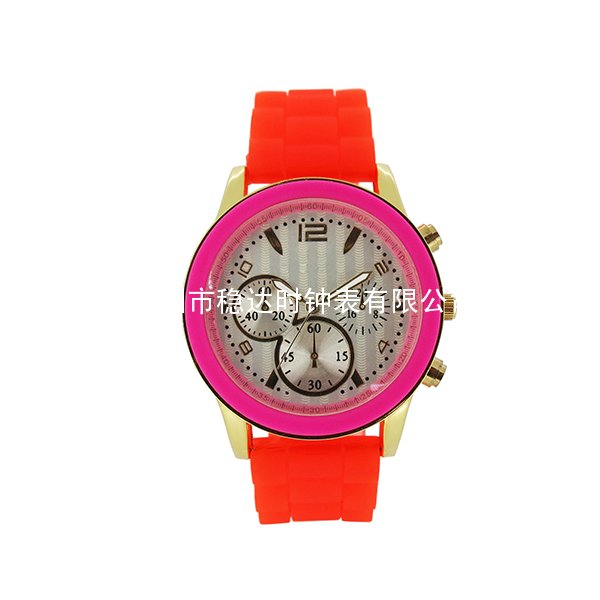 流行紅色硅膠帶手表 流行紅色硅膠帶手表