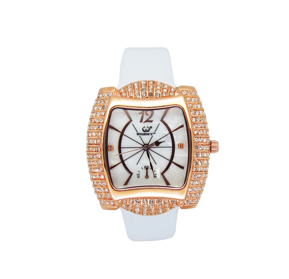 <b>穩(wěn)達時異形銅殼鑲鉆石英表</b>