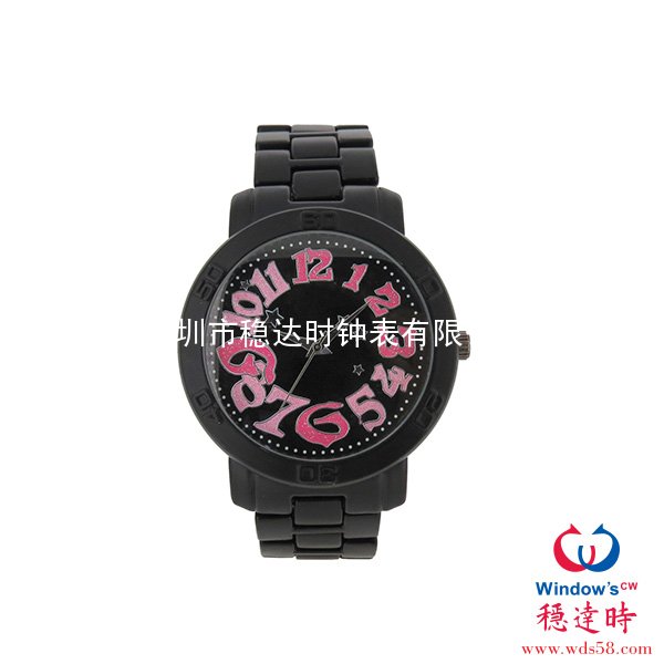 噴藍(lán)色油合金殼帶手表