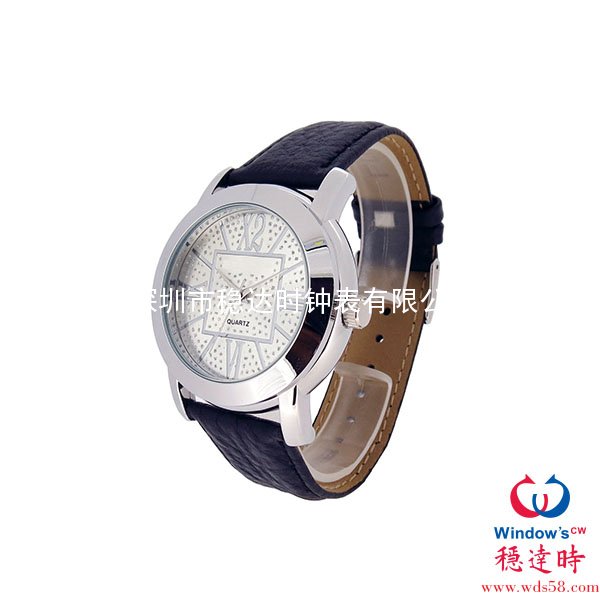 閃粉表面合金殼皮帶手表