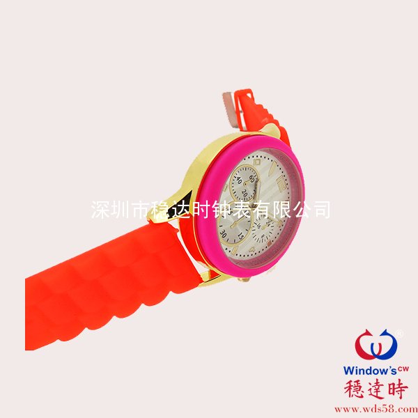 流行紅色硅膠帶手表