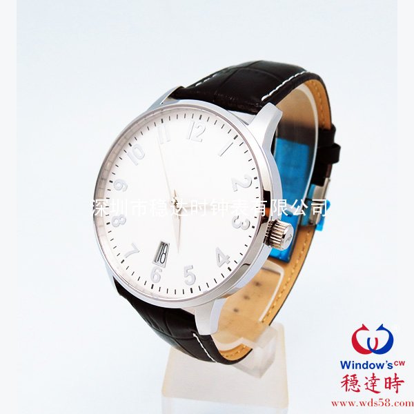 情侶真皮帶不銹鋼紀念手表