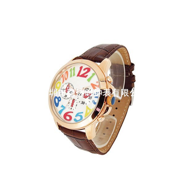 穩(wěn)達(dá)時(shí)玫瑰金色時(shí)尚pu皮帶手表定制