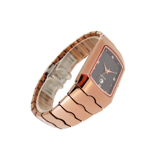 穩(wěn)達(dá)時(shí)玫瑰金特色鎢鋼手表定做工廠