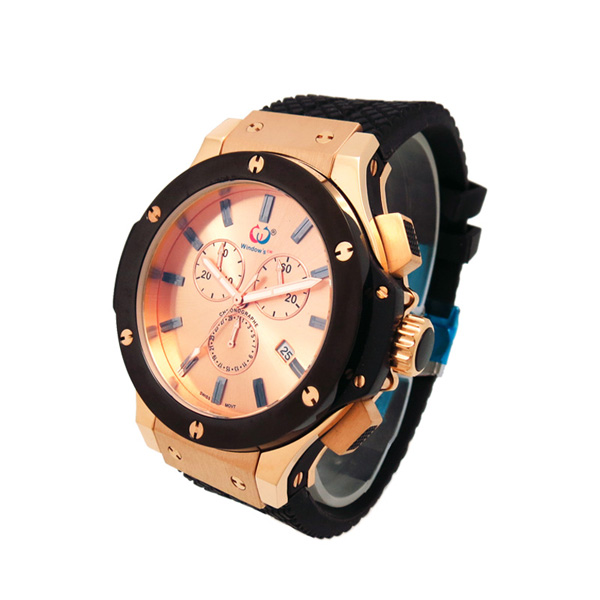 穩(wěn)達(dá)潮流不銹鋼休閑硅膠手表定制廠家