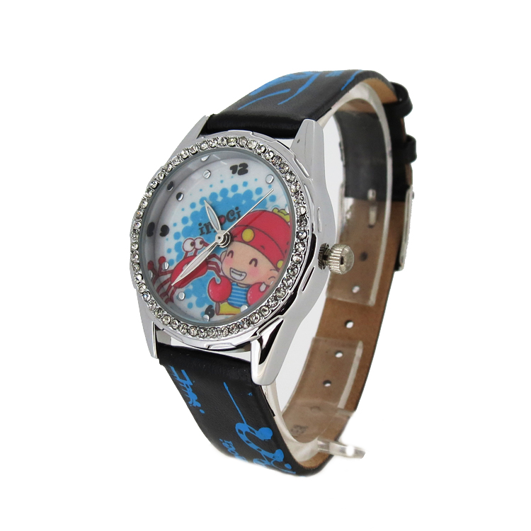 穩(wěn)達(dá)時(shí)優(yōu)質(zhì)合金殼鑲國(guó)產(chǎn)石兒童手表定制