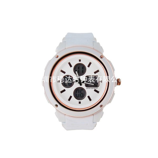 穩(wěn)達時白色多功能電子手表定制廠家