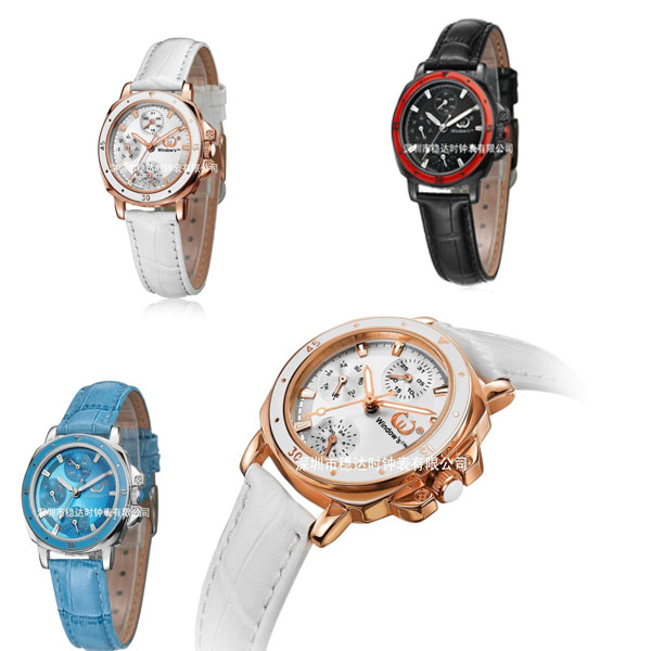 穩(wěn)達時新款女士多功能石英皮帶手表批發(fā)廠家