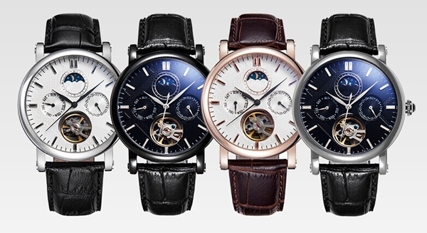 穩(wěn)達(dá)時(shí)手表定制廠家供應(yīng)不銹鋼男士多功能機(jī)械手表定制