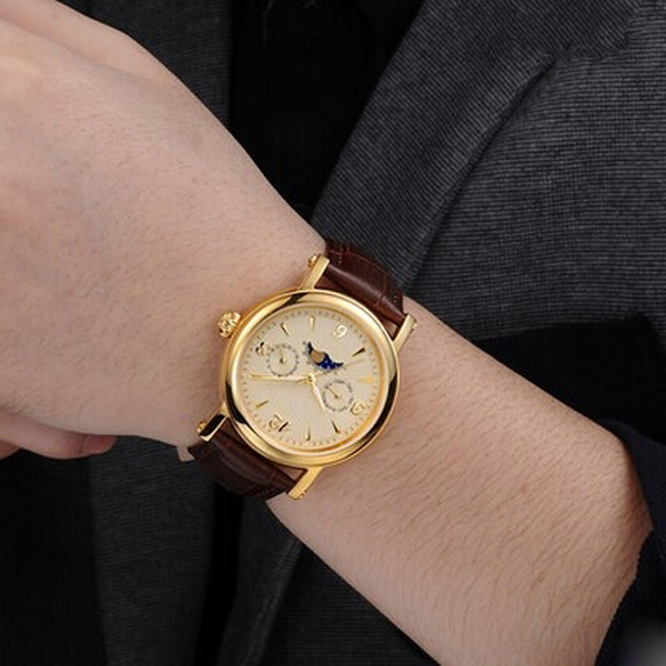 手表定制工廠供應(yīng)經(jīng)典男士多功能商務(wù)機械手表定制