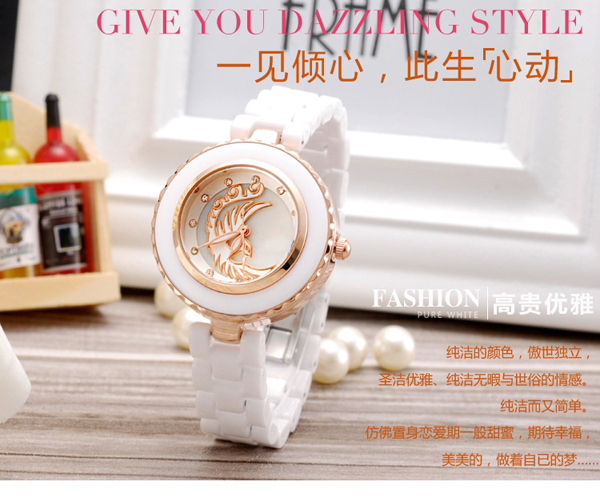 高檔陶瓷女士手表批發(fā)廠家直銷【穩(wěn)達(dá)時(shí)鐘表】