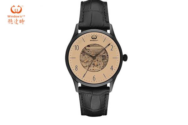 鏤空機(jī)械腕表大氣商務(wù)款式定制