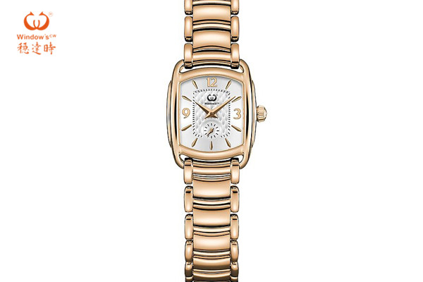 玫瑰金方殼鋼帶款手表定制 30年廠家供應(yīng)