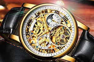 簡(jiǎn)約無數(shù)字標(biāo)刻表盤機(jī)械手表 成表廠出品