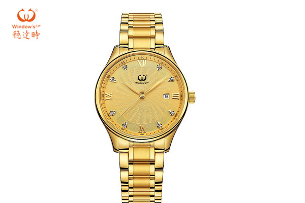 金色款式 商務(wù)典雅大氣風(fēng)尚穩(wěn)達(dá)時(shí)手表工廠出品