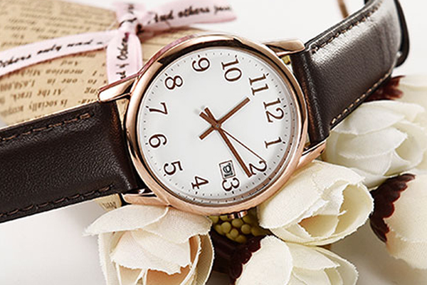 皮帶防水腕表 情侶款石英手表定做