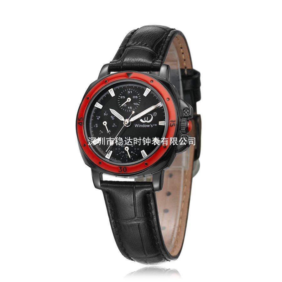 穩(wěn)達時新款女式多功能石英皮帶防水手表批發(fā)