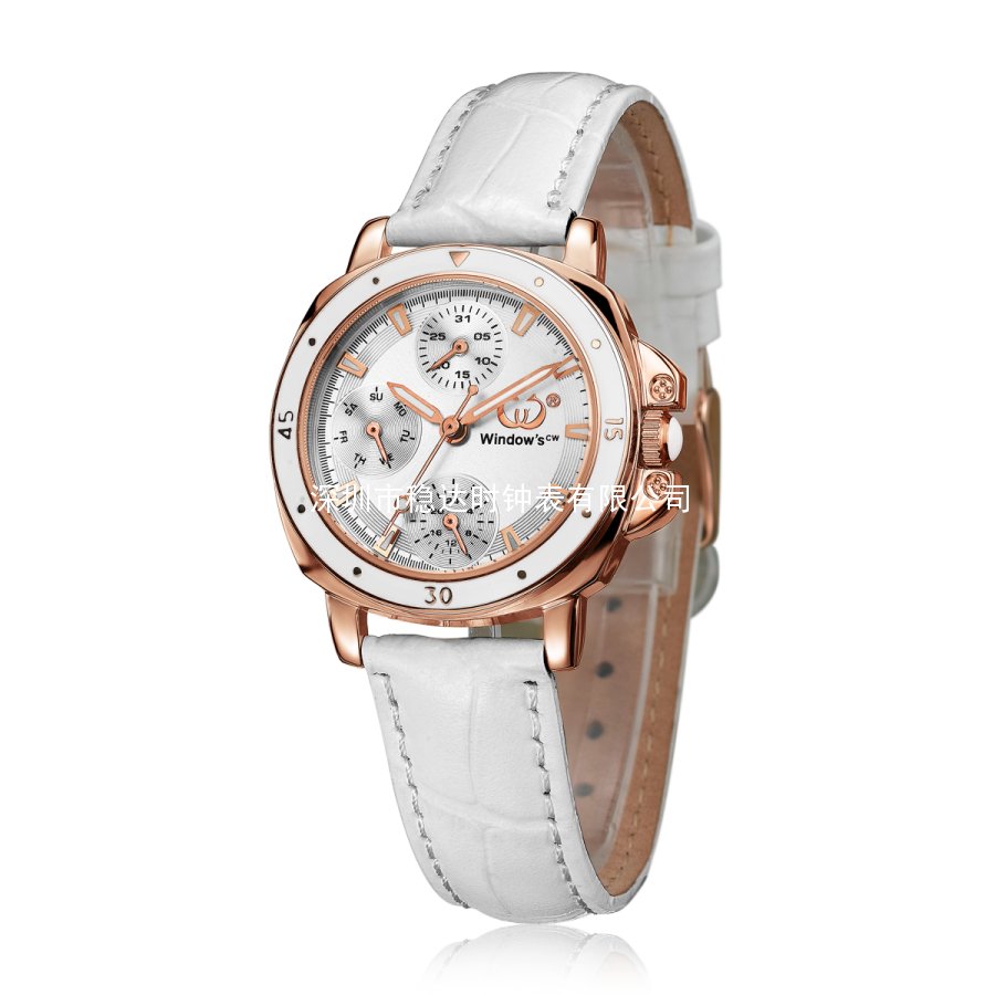 穩(wěn)達時新款女式多功能石英皮帶防水手表批發(fā)