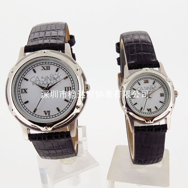 古典簡約含蓄魅力特色真皮表防水禮品情侶手表定制